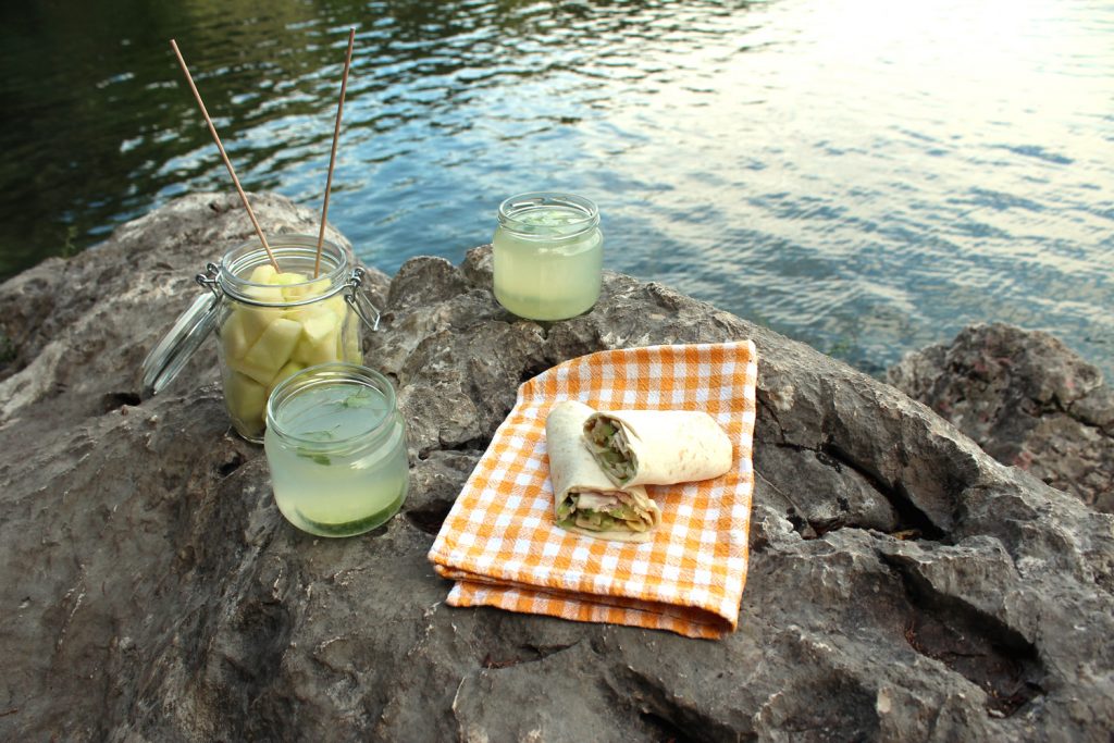 zero waste picnic lemonade melon stuffed tortillas